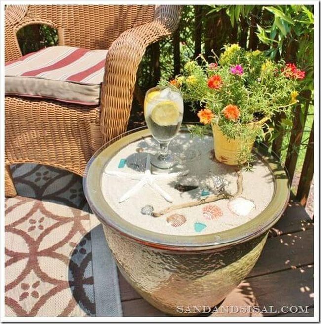 Coastal Sand Table With Shells