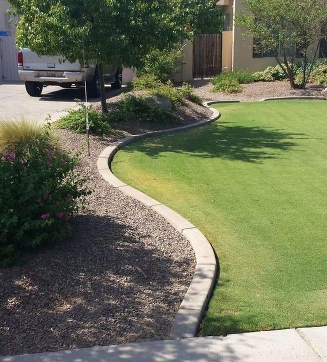 Green Lawn Curves With Stone Details