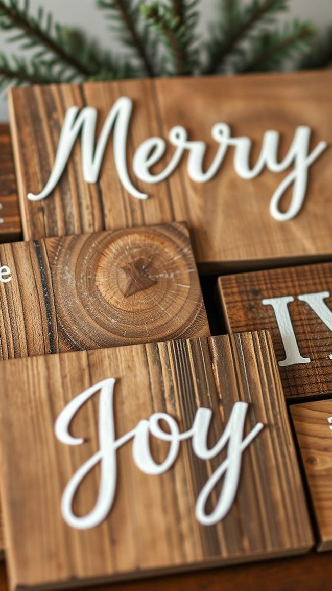 Handmade Wood Holiday Signs