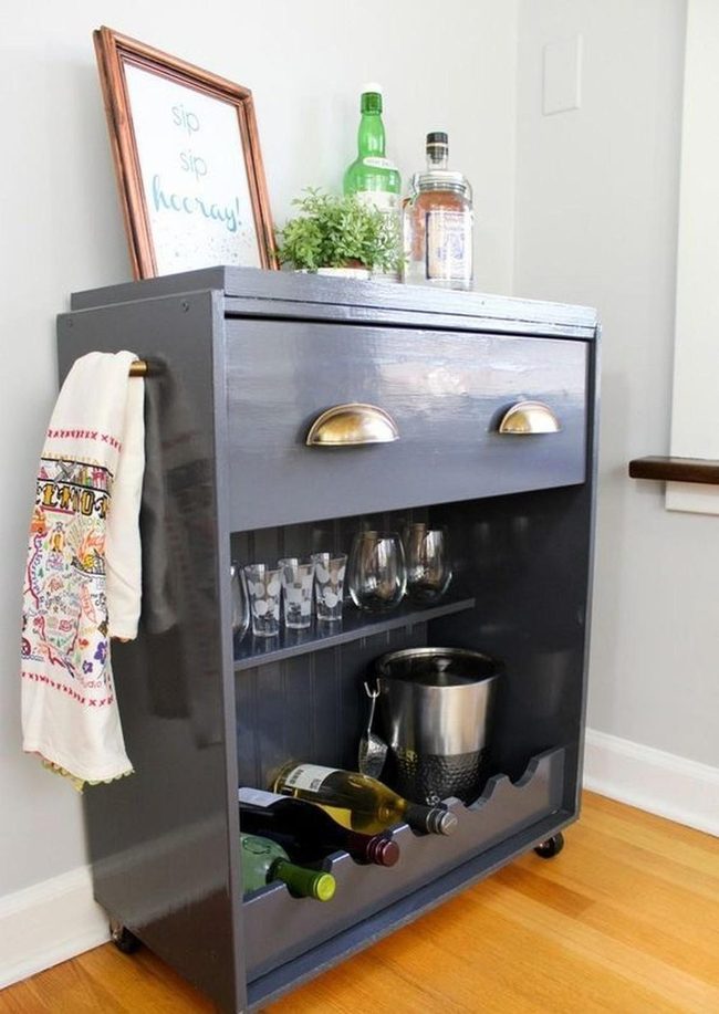 Brass Handles Dark Gray Drinks
