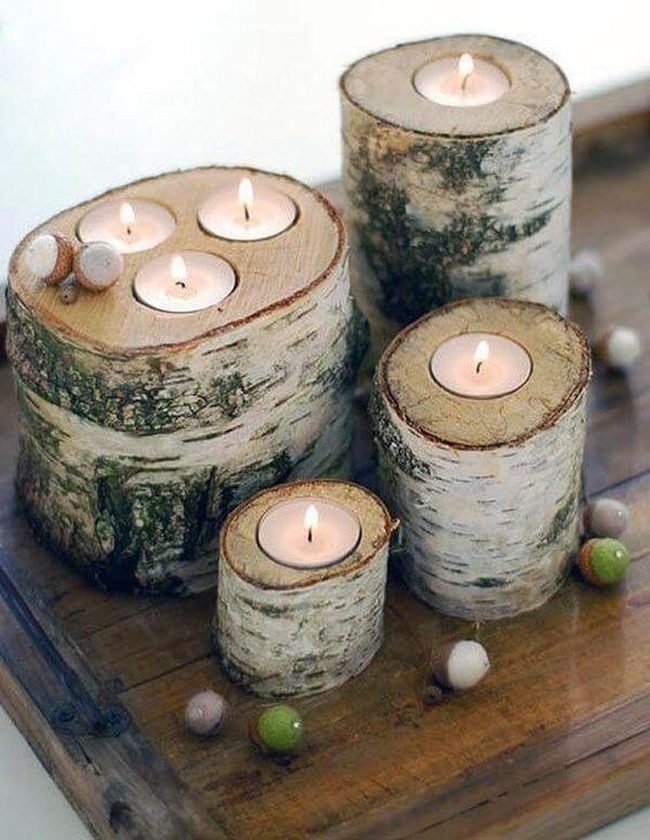 Birch Log Candlelight Warmth