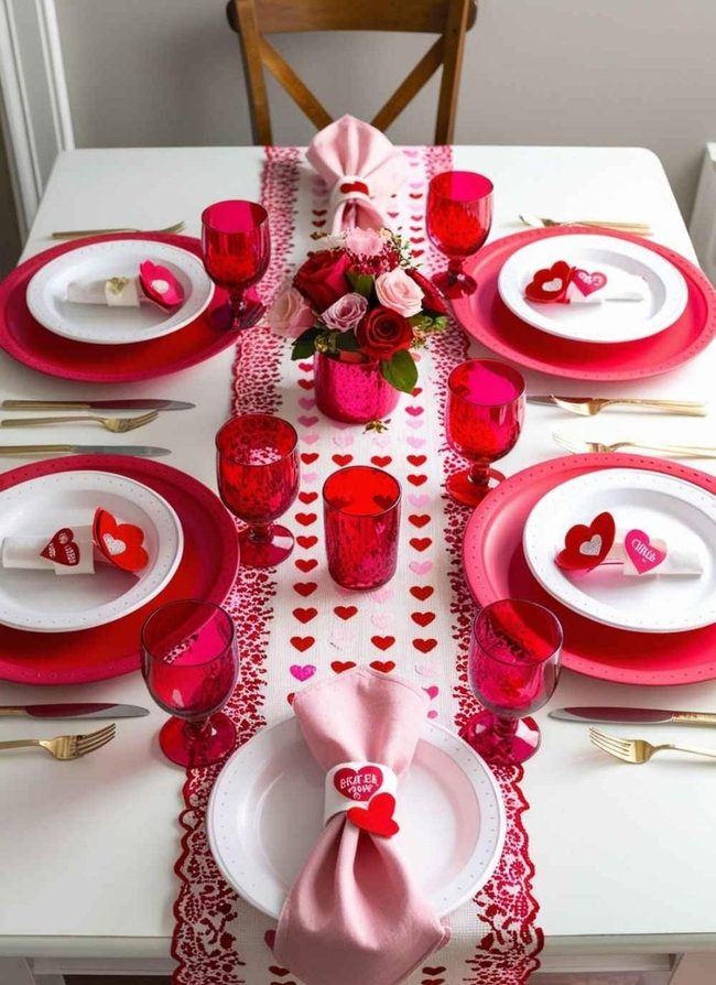 Red And Pink Budget Elegance Table