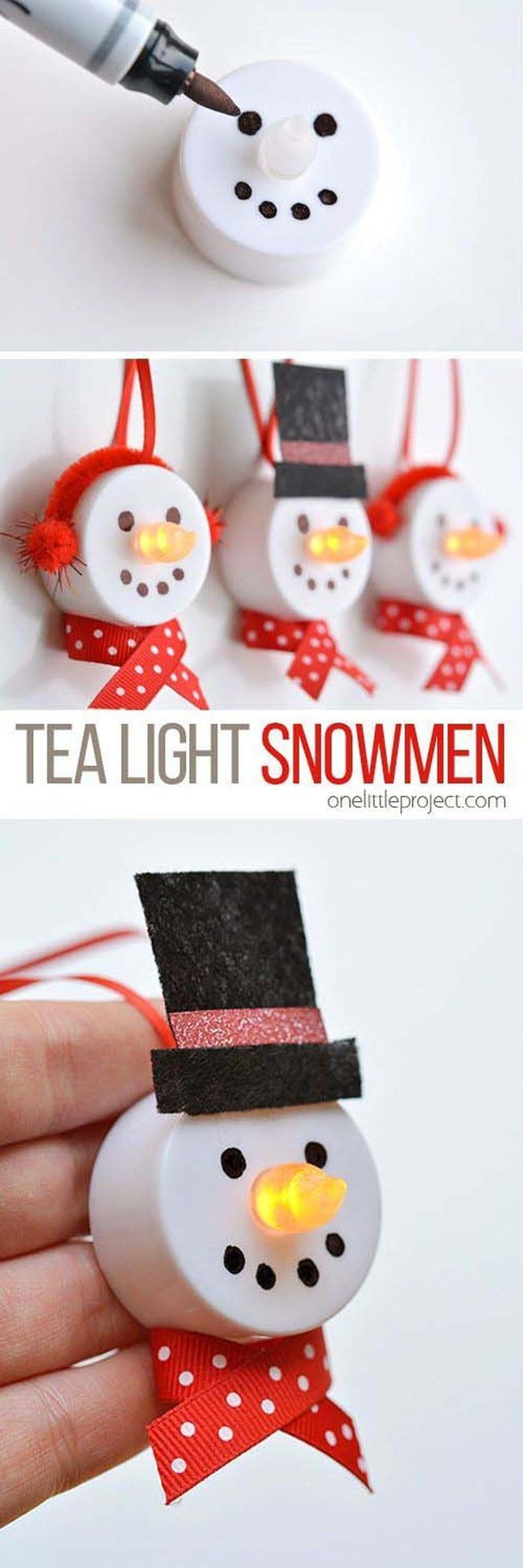Glowing Snowman Ornaments With Sparkle