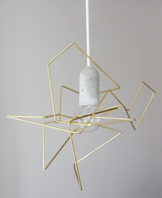 Gold Rod Abstract Concrete Base