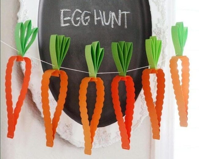 Paper Carrot Garland Orange