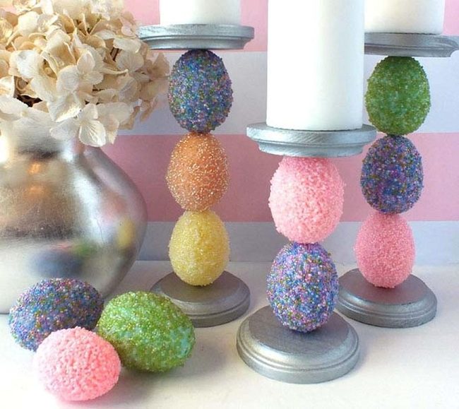 Pastel Candleholders Easter Table