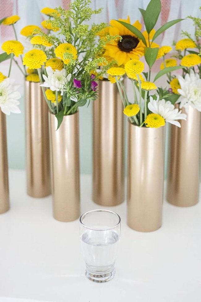 Painted Pvc Vases In Bold Color