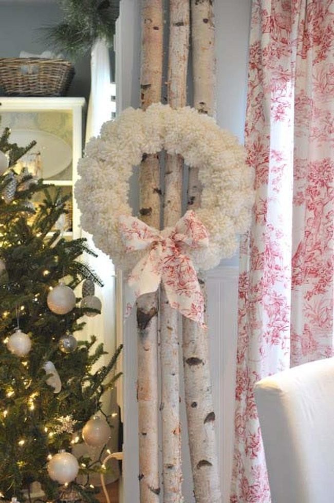 Colorful Yarn Pom Wreath