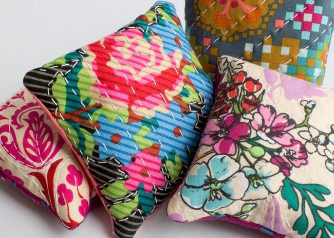 Multicolored Floral Patchwork Cushions