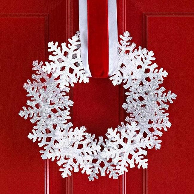 Felt Snowflake Door Wreath