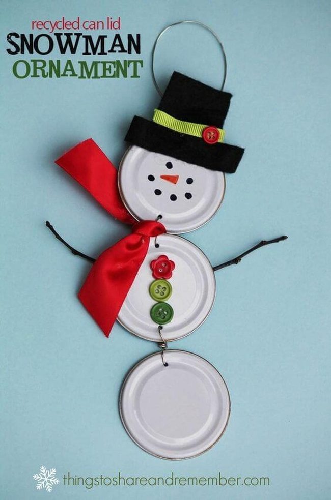 Shiny Metal Snowman Ornament