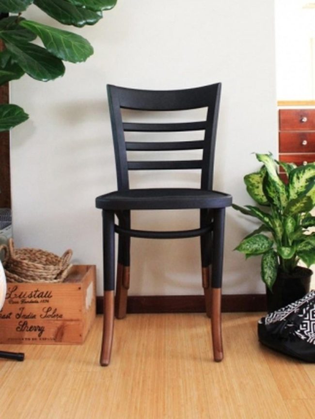 Black Chair, Wood, And Living Green