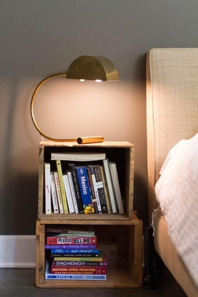 Stacked Wood Crate Nightstand