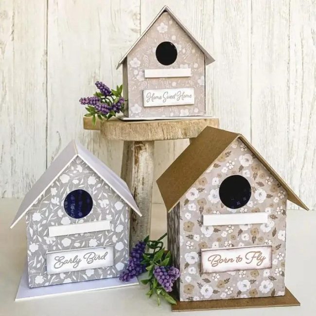 Pastel Birdhouses Nature Words