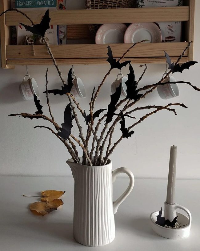 Black Branches Flying Bats
