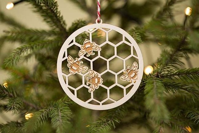 Natural Wood Honeycomb Ornaments