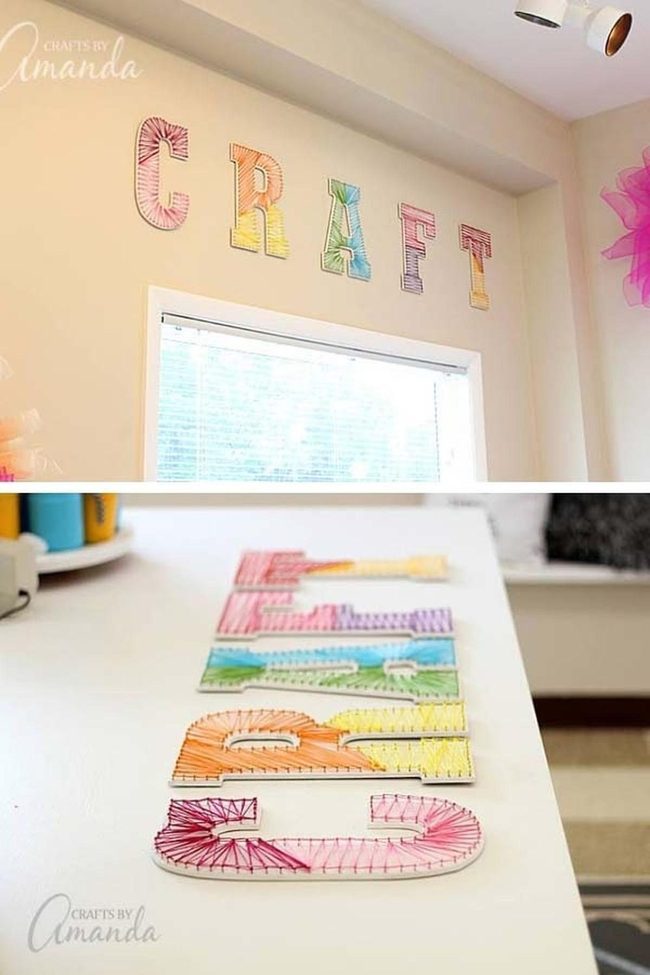Colorful String Letters Wall Art