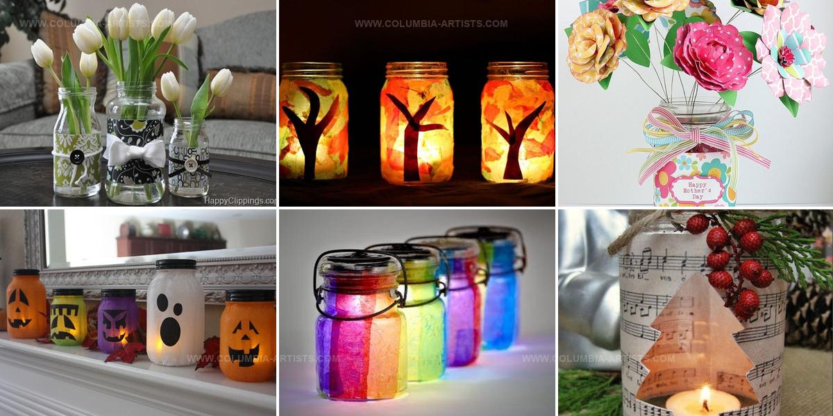 9079953 Paper Decorated Mason Jars