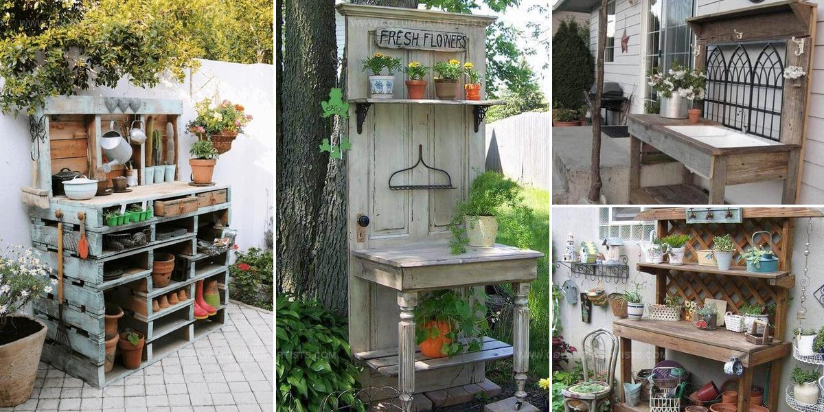 3740392 DIY Backyard Potting Bench Ideas