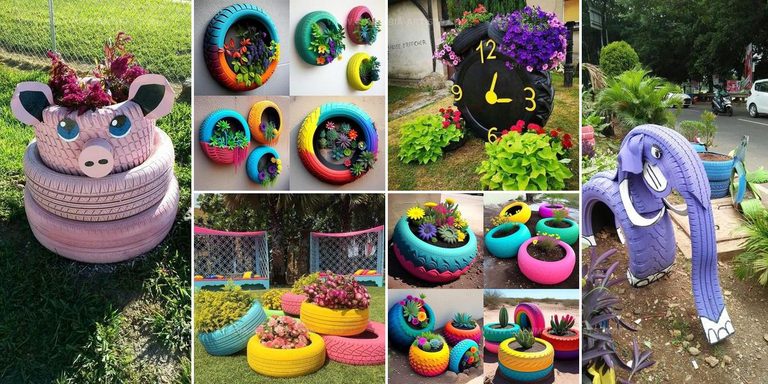9312014 DIY Tire Flower Planter Ideas
