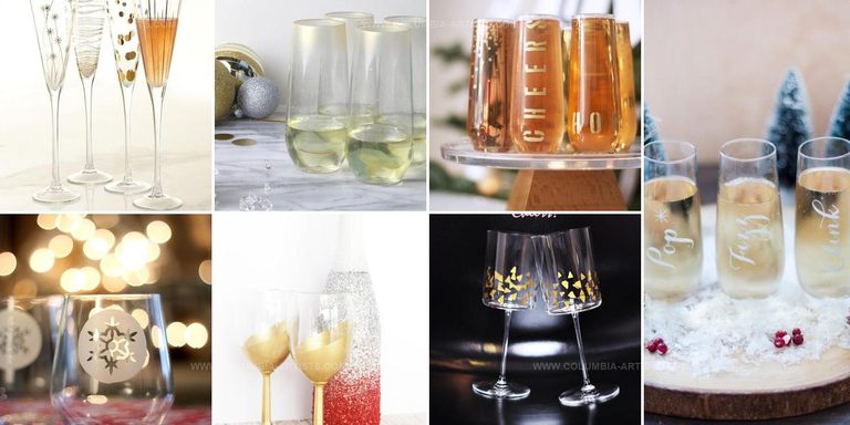 6344324 DIY New Years Party Flutes And Wine Glasses