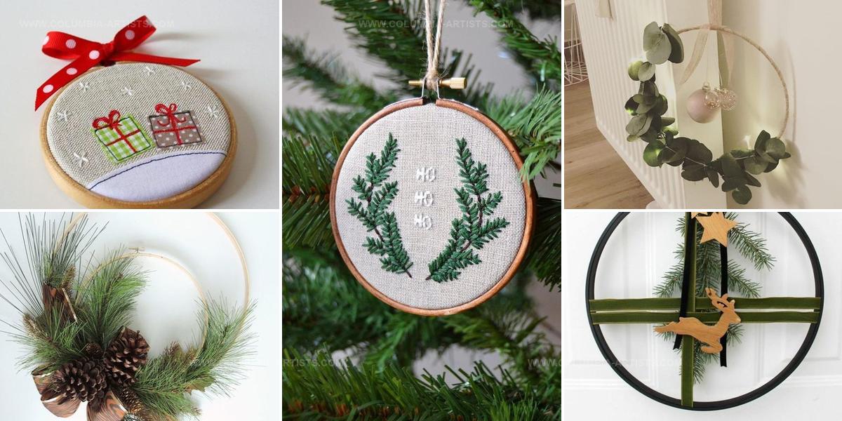 9875483 Embroidery Hoop Christmas Wreaths
