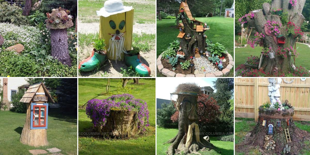 5758457 Tree Stump Garden Decorations