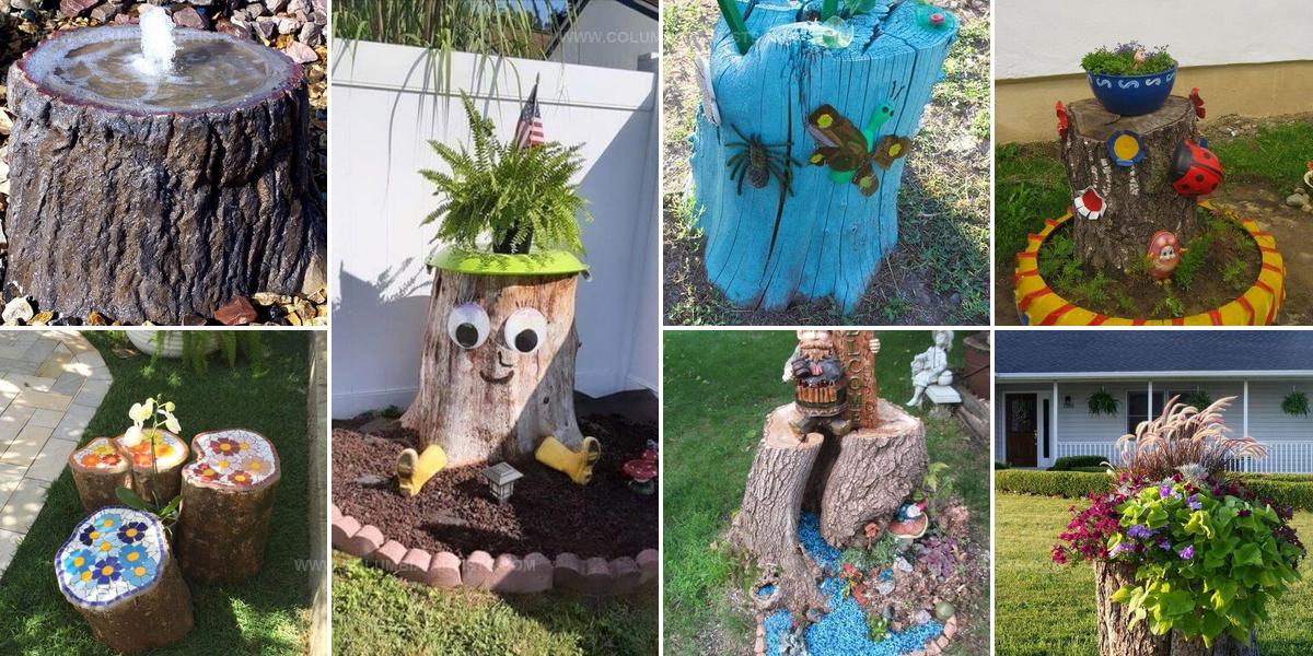 8051492 Tree Stump Garden Art Ideas