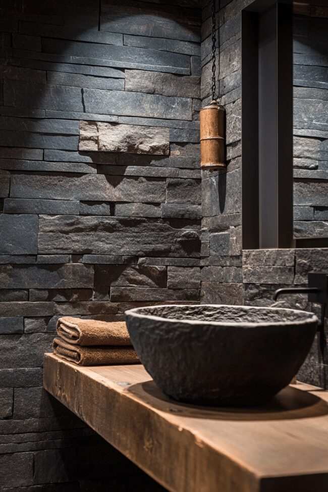 Slate and Steel Shower Features