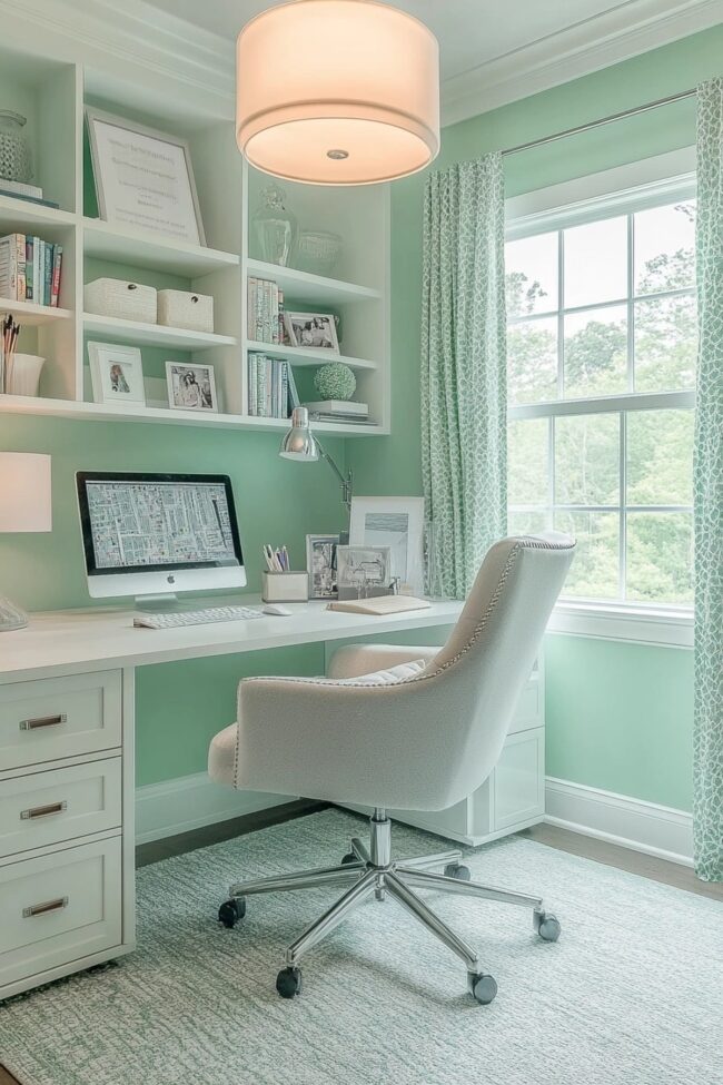 Fresh Mint Green Study Space Ideas