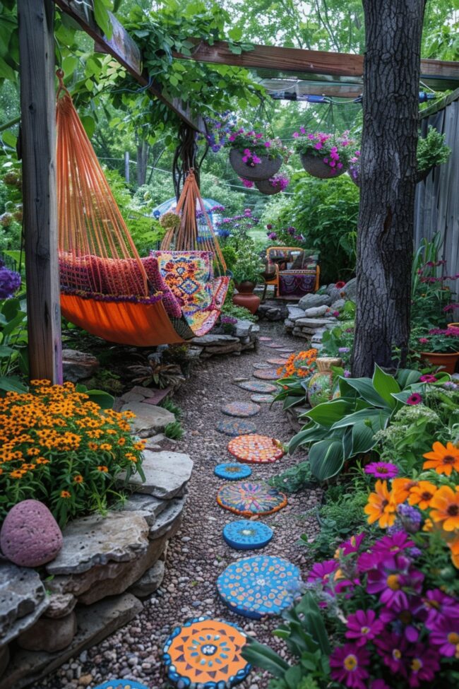 Vibrant Psychedelic Garden