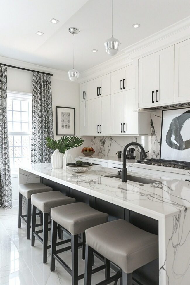 Elegant Monochrome Drapery