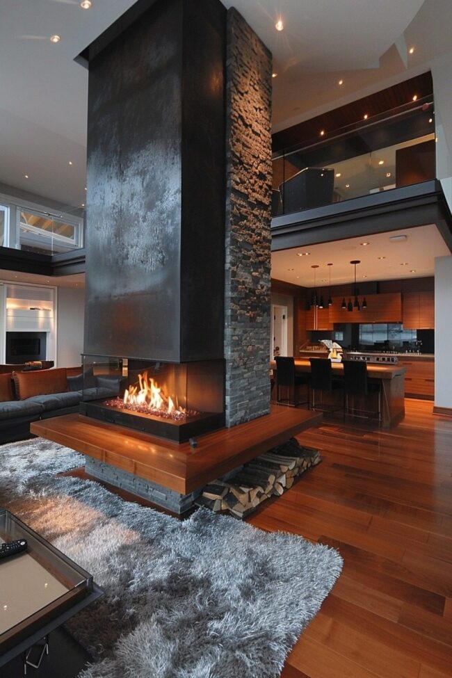 Innovative Fireplaces for Space Separation