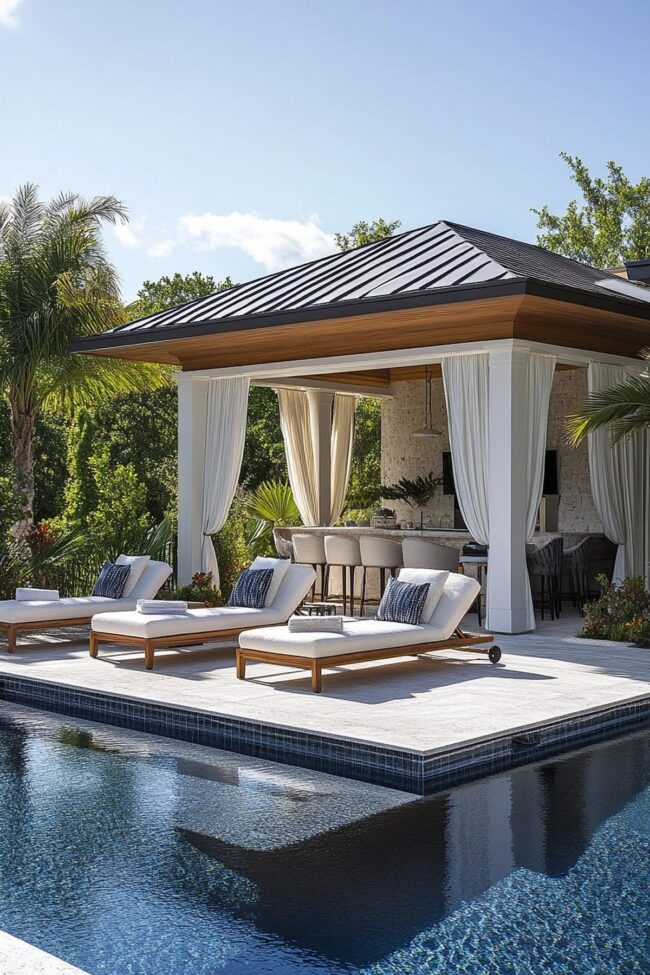 Sunny Poolside Lounges for Relaxation