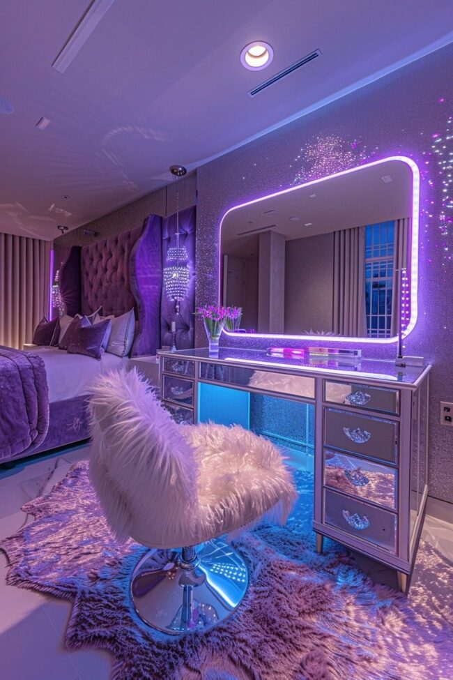 Glowing LED Vanity Mirror Setups
