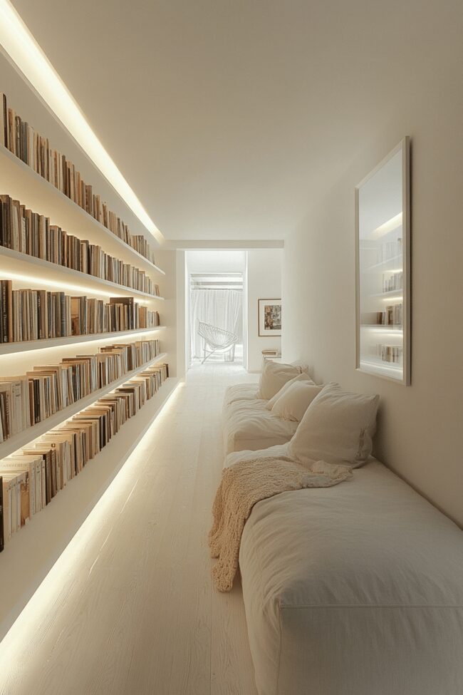 All-White Library Retreat