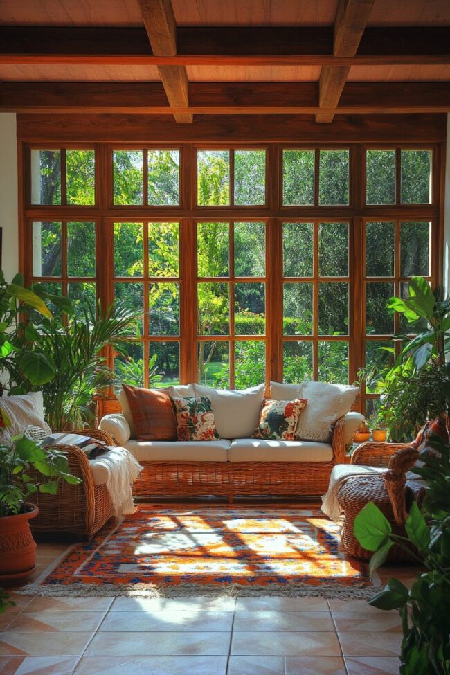 Sunny Rustic Sunroom
