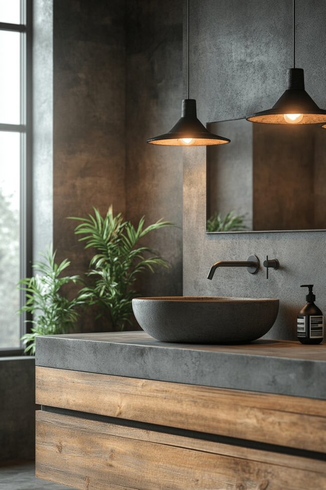 Clean Lines Industrial Bathroom