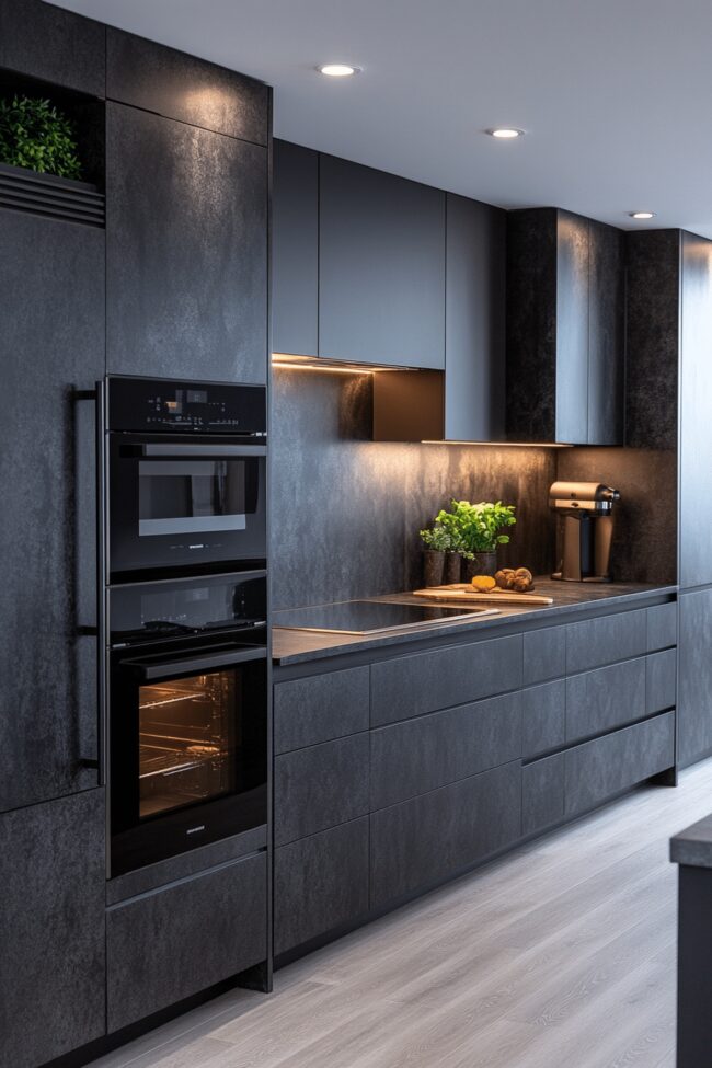 Matte Grey Practical Kitchen Space
