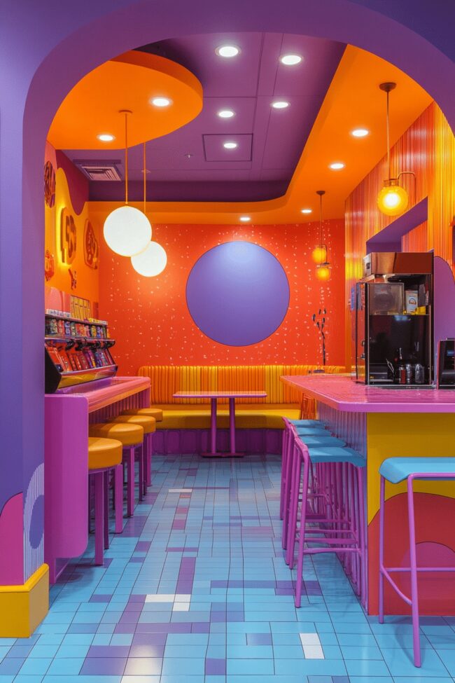 Neon Glow 80s Kitchen
