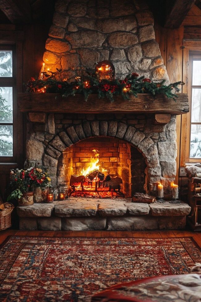 Cottage Cozy Fireplace
