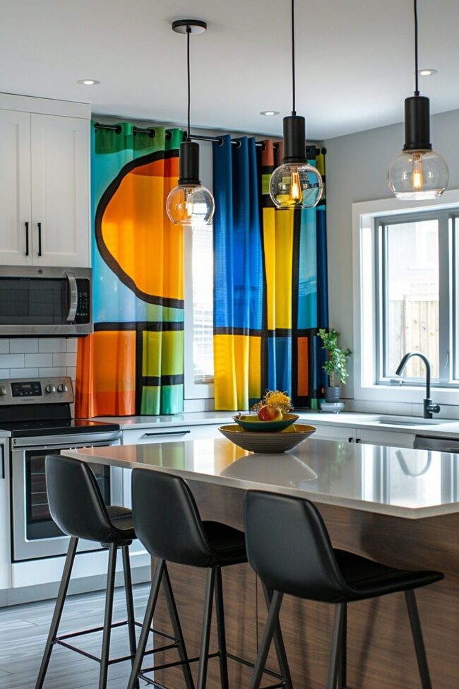 Vibrant Geometric Drapery