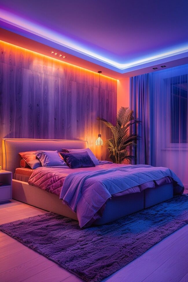 Smartphone-Controlled LED Bedroom Lighting