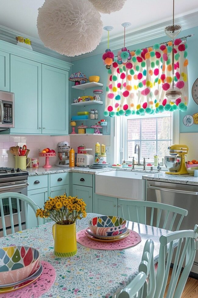 Playful Pom-Pom Curtains