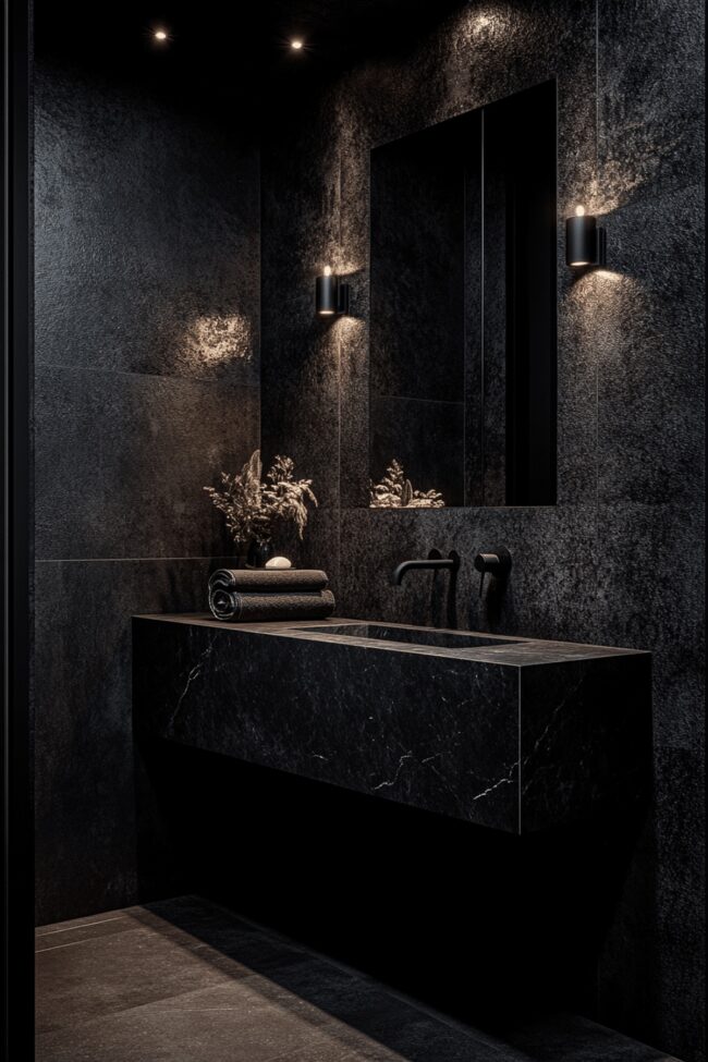 Midnight Black Luxe Bathroom