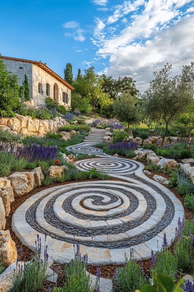 Winding Labyrinth Garden Trails