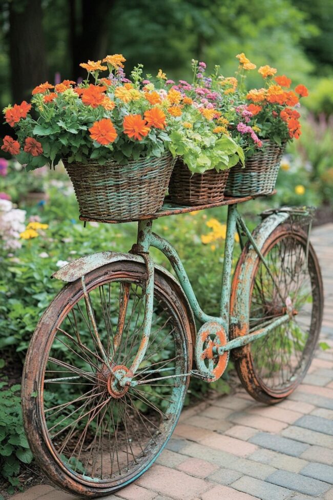 Vintage Bicycle Planters