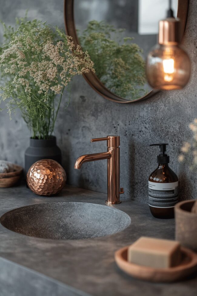 Concrete Meets Copper Contrast