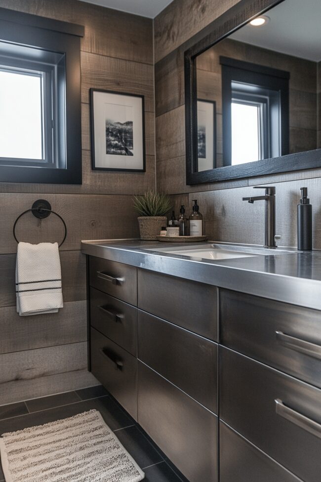 Sleek Industrial Guest Bath