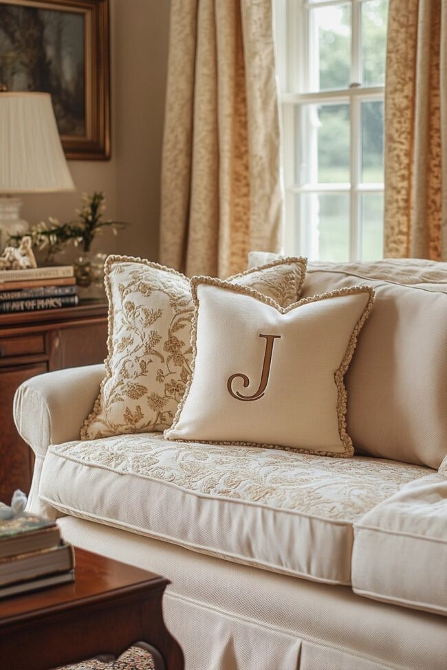 Monogrammed Chic Living Room